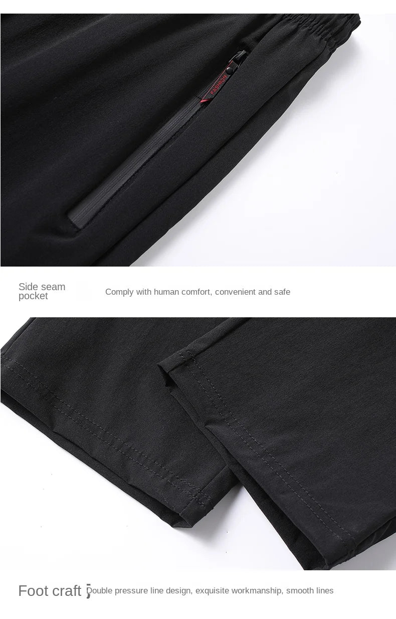 Casual pants men's versatile flat leg cropped pants straight leg pants new casual pants youth thin summer