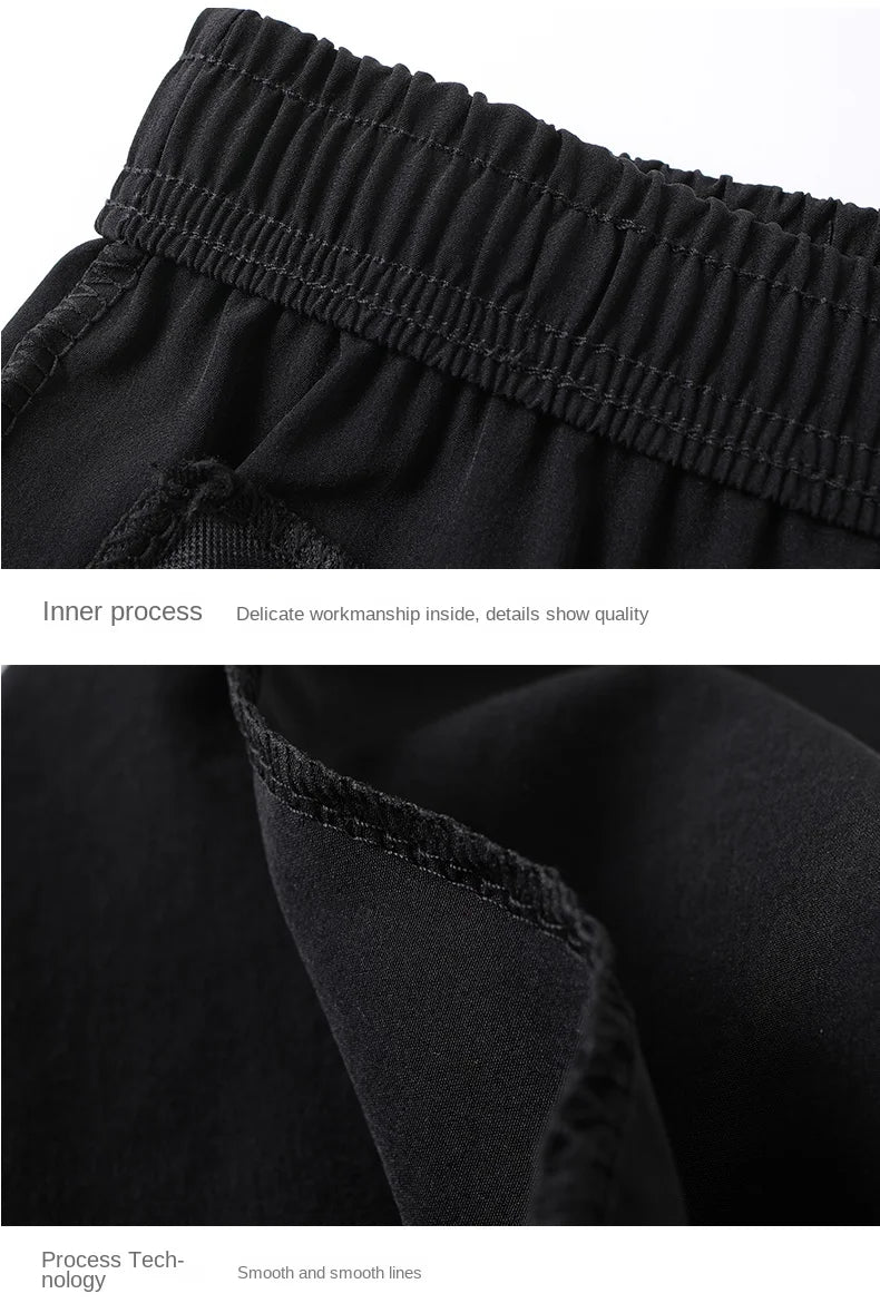 Casual pants men's versatile flat leg cropped pants straight leg pants new casual pants youth thin summer