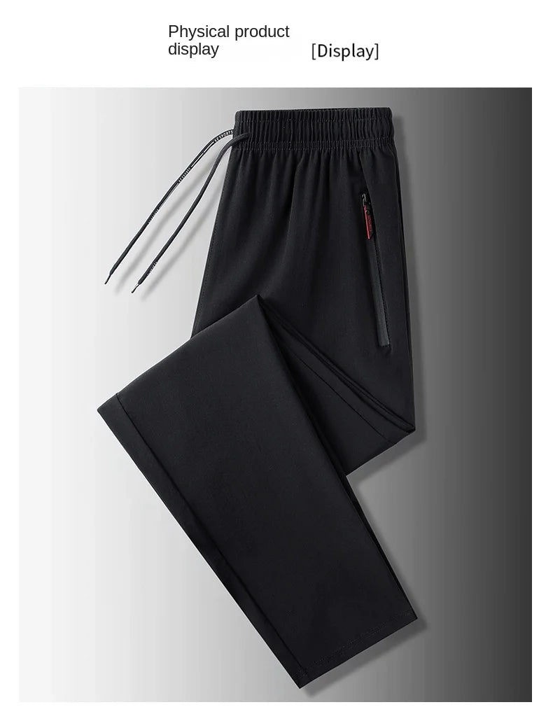 Casual pants men's versatile flat leg cropped pants straight leg pants new casual pants youth thin summer
