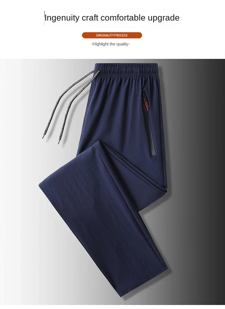 Casual pants men's versatile flat leg cropped pants straight leg pants new casual pants youth thin summer